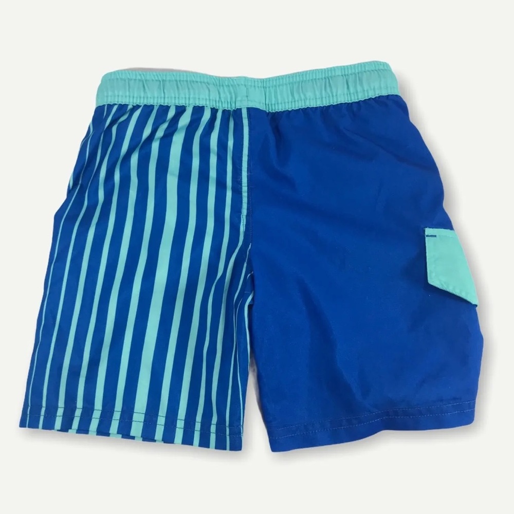 Cat & Jack Boys Swim Trunks Striped Blue Beach Pool Shorts NWOT